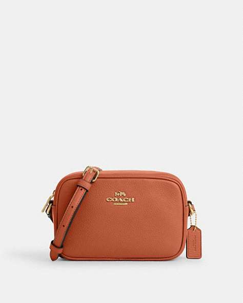 COACH®,MINI JAMIE CAMERA BAG,Pebbled Leather,Small,Im/Sunset,Front View