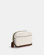 COACH®,MINI JAMIE CAMERA BAG WITH STRIPE,Leather,Small,Gold/Chalk Multi,Angle View