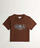 COACH®,Cropped Tee: Coachtopia Creatures,Dark Brown Multi,Front View