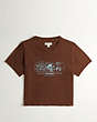 COACH®,Cropped Tee: Coachtopia Creatures,Dark Brown Multi,Front View