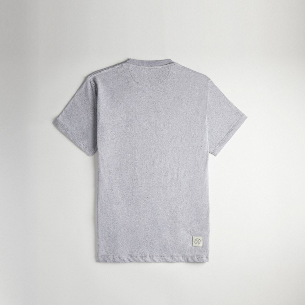 COACH®,Relaxed T Shirt: Flower Pot,Grey Multi.,Back View