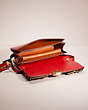 COACH®,UPCRAFTED BANDIT SHOULDER BAG,Calf Leather,Small,Denim Dream,Brass/Bold Red,Inside View,Top View