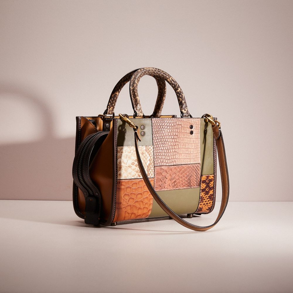 Coach rogue with colorblock snakeskin online detail