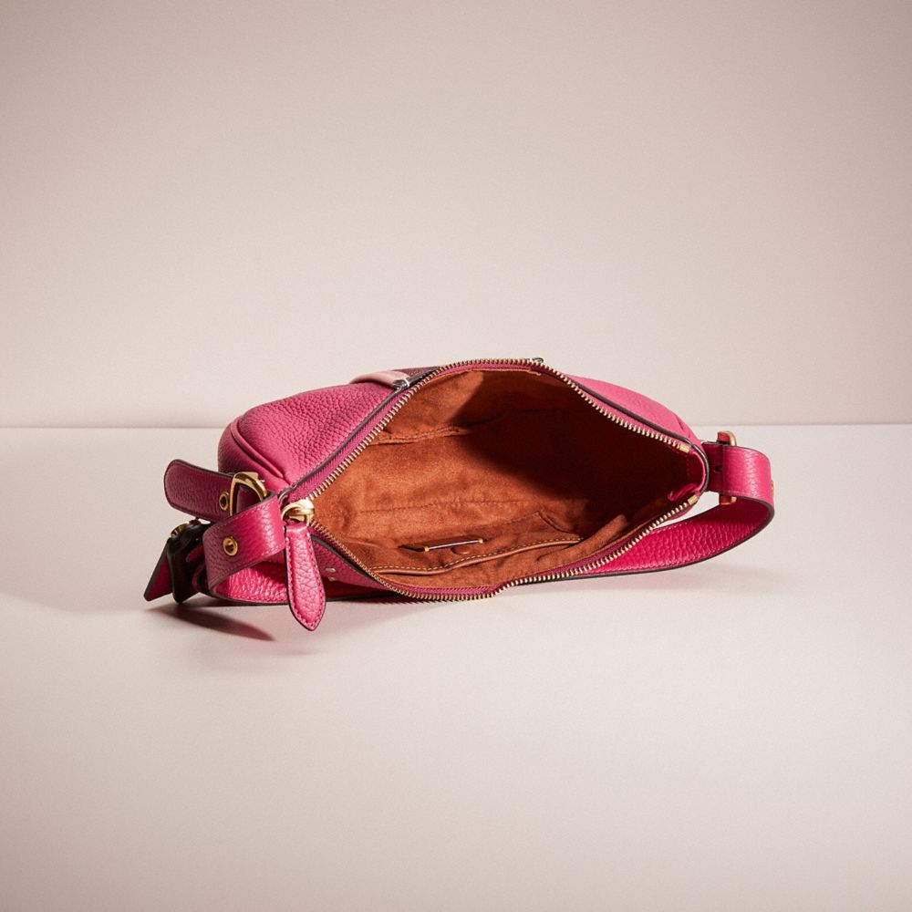 COACH®,UPCRAFTED LUNA SHOULDER BAG,Small,Brass/Hyacinth,Inside View,Top View