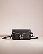 COACH®,UPCRAFTED TABBY CHAIN CLUTCH,Polished Pebble Leather,Mini,Brass/Black,Front View