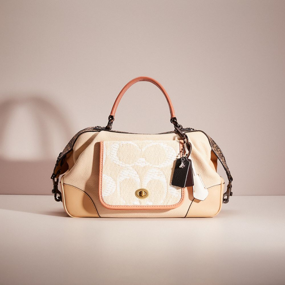 Lane satchel in colorblock with hot sale snakeskin detail