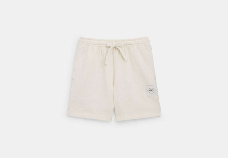 COACH®,GARMENT DYE TRACK SHORTS,Other,Cream,Front View