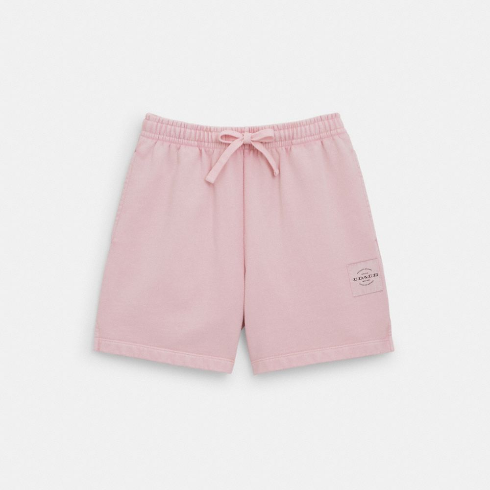COACH®,GARMENT DYE TRACK SHORTS,Dusty Pink,Front View