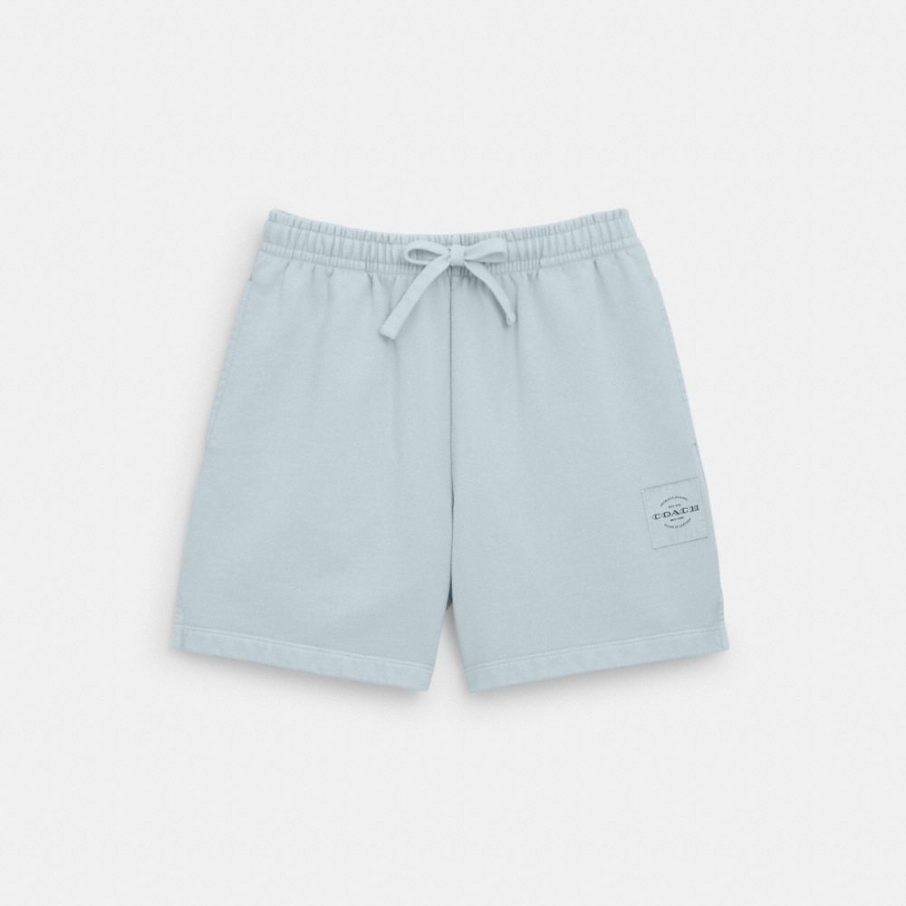 COACH®,GARMENT DYE TRACK SHORTS,Other,Dusty Blue,Front View