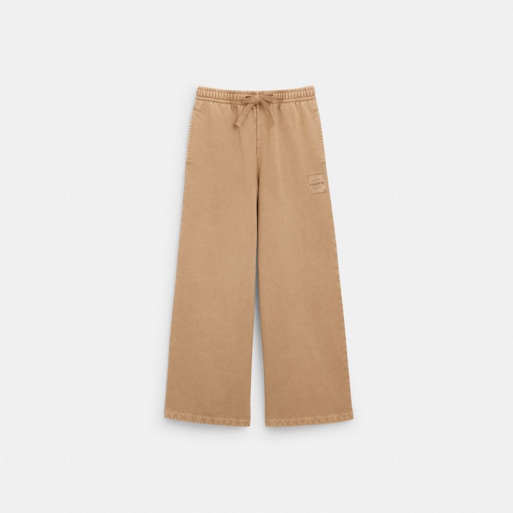 COACH®,GARMENT DYE TRACK PANTS,Other,Pale Khaki,Front View