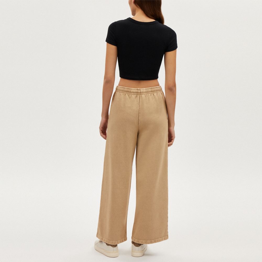 COACH®,PANTALON DE SURVÊTEMENT TEINT EN PIÈCE,Kaki pâle,Scale View