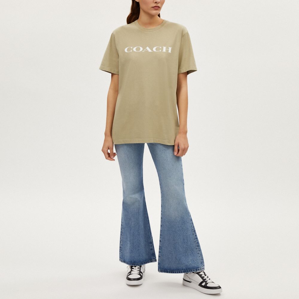 COACH®,Signature T Shirt In Organic Cotton,Cotton,T Shirt,No Embellishment,Casual,,Scale View