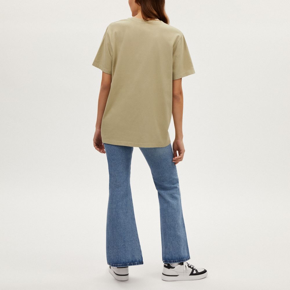 COACH®,Signature T Shirt In Organic Cotton,Cotton,T Shirt,No Embellishment,Casual,,Scale View