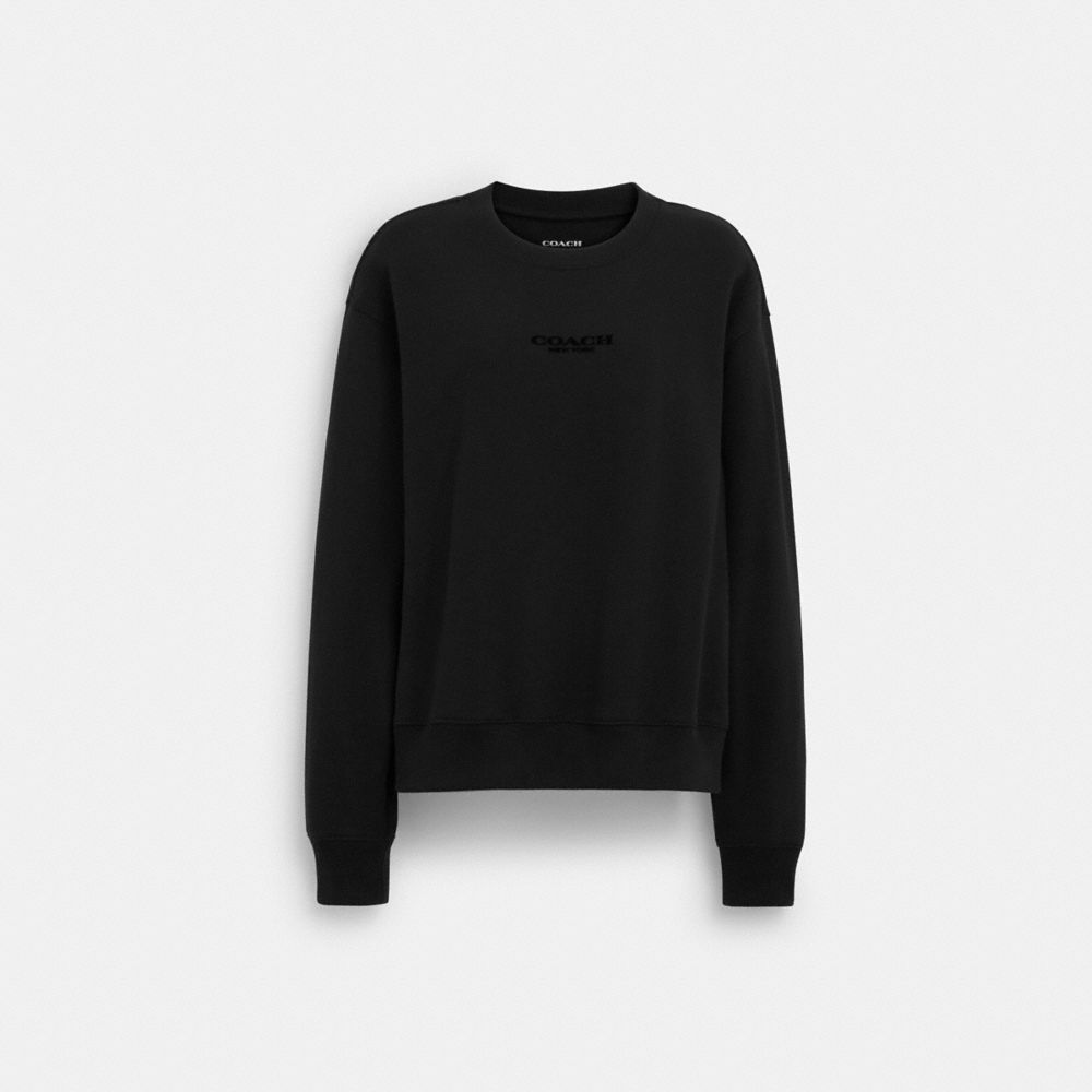 COACH®,CREWNECK,Black,Front View