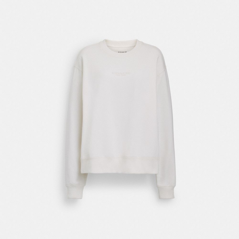 COACH®,CREWNECK,White,Front View