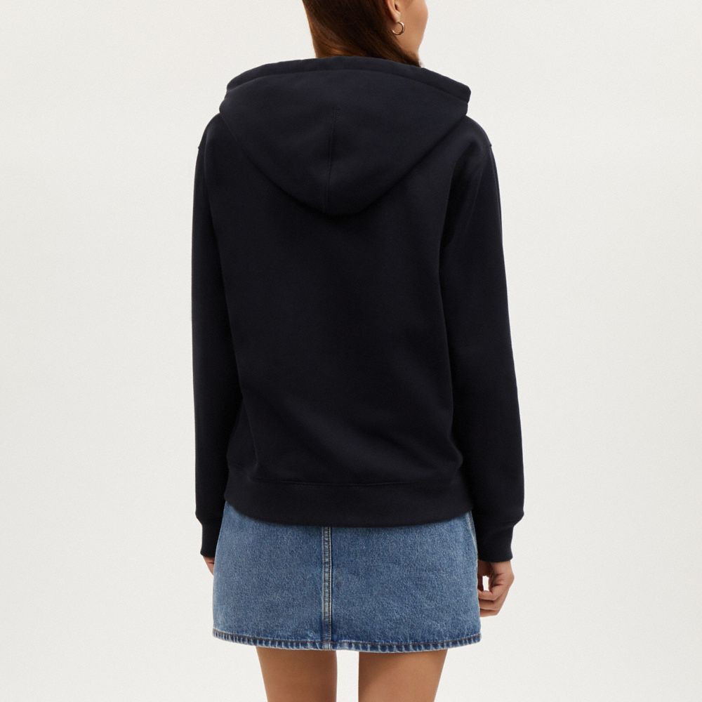 COACH®,SIGNATURE HOODIE,Navy,Scale View