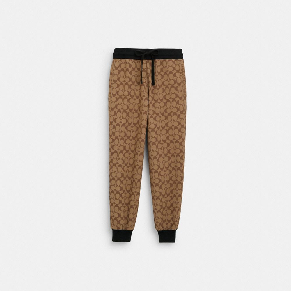 COACH®,SIGNATURE JOGGERS,Khaki Multi,Front View