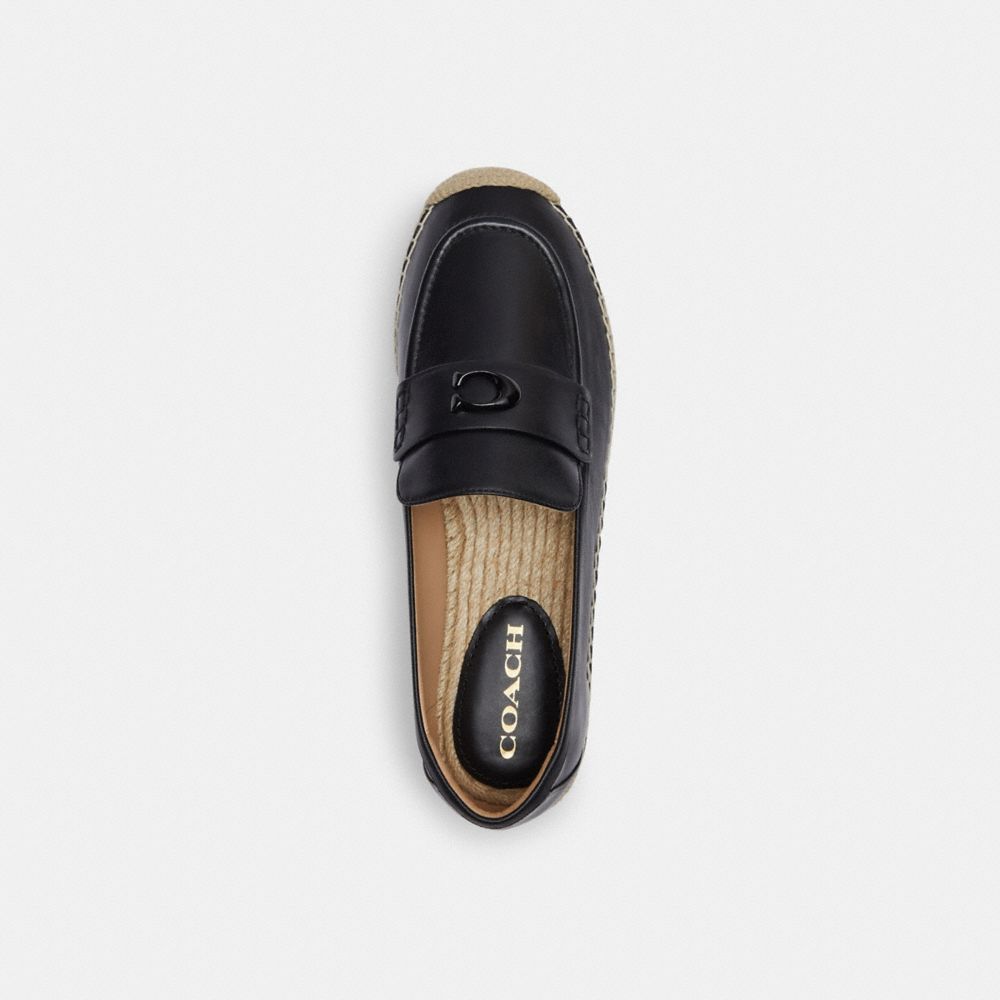 COACH®,CAMILLA ESPADRILLE,Leather,Black,Inside View,Top View