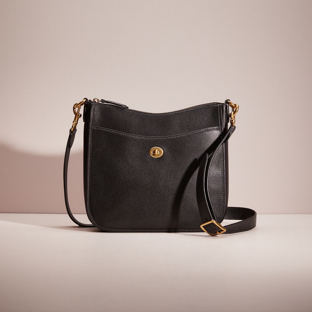 coach chaise crossbody brass black