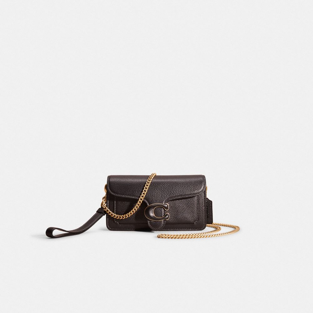 Coach Restored Tabby Crossbody Wristlet In Brass/black