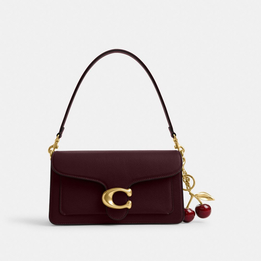COACH®,Restored Tabby Shoulder Bag 26,Leather,Shoulder Bag,Logo,Compact,Day Party,Maroon,Angle View