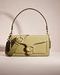 COACH®,RESTORED TABBY SHOULDER BAG 26,Polished Pebble Leather,Medium,Brass/Moss,Front View