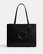 COACH®,NINA TOTE BAG,Leather,Large,Silver/Black,Front View
