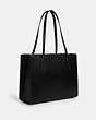 COACH®,NINA TOTE BAG,Leather,Large,Silver/Black,Angle View