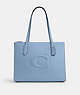 COACH®,NINA TOTE BAG,Leather,Large,Silver/Cornflowr/Field Flora,Front View