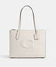 COACH®,NINA TOTE BAG,Leather,Large,Silver/Chalk,Front View
