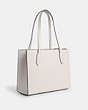 COACH®,NINA TOTE BAG,Leather,Large,Silver/Chalk,Angle View