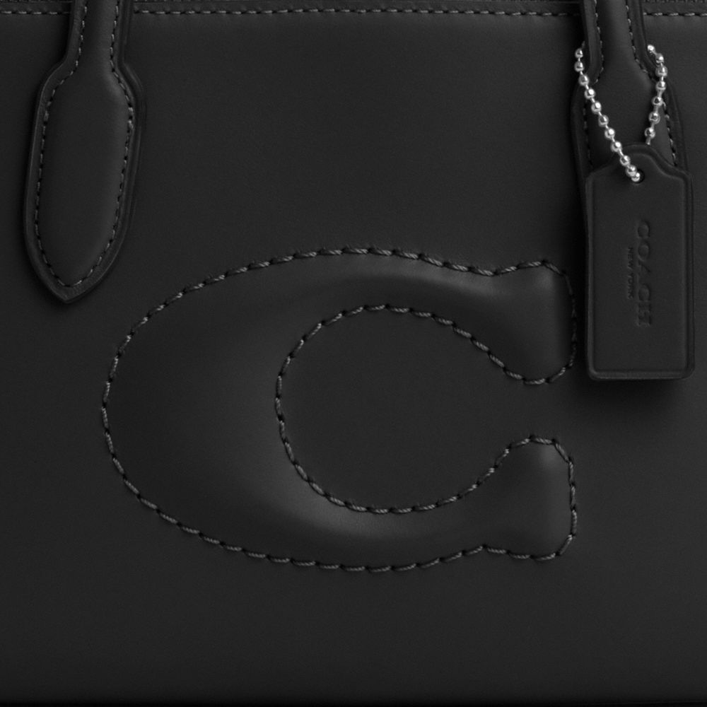 COACH®,Nina Small Tote Bag,Calf Hair,Leather,Tote,Embossed,Logo,Casual,Black