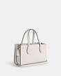 COACH®,NINA SMALL TOTE BAG,Leather,Medium,Silver/Chalk,Angle View
