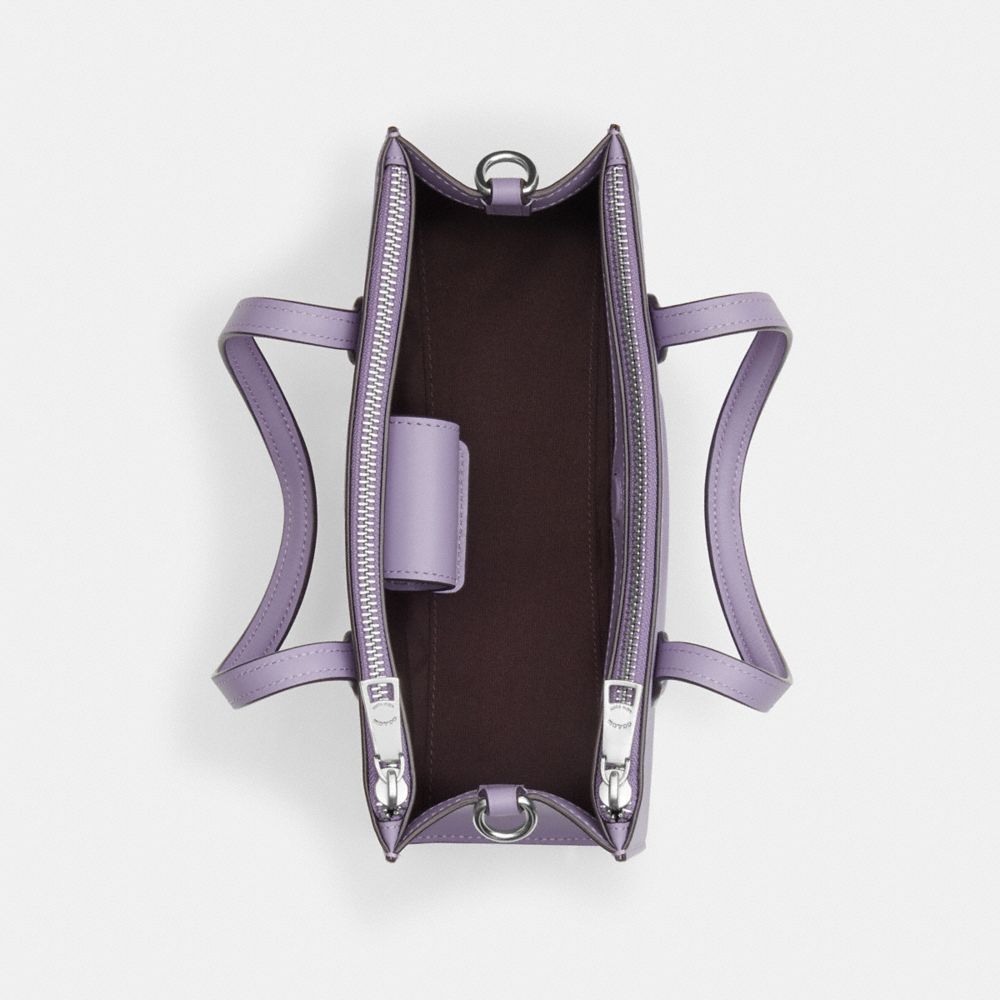 COACH®,PETIT CABAS NINA,Cuir,Argent/Violet pâle,Inside View,Top View