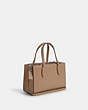 COACH®,NINA SMALL TOTE BAG,Leather,Medium,Silver/Taupe,Angle View