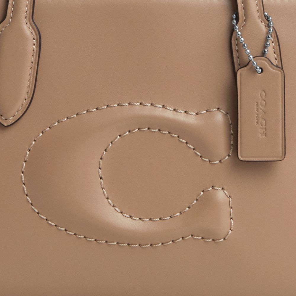 COACH®,Nina Small Tote Bag,Calf Hair,Leather,Tote,Logo,Embossed,Casual,Beige