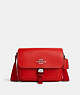 COACH®,PACE MESSENGER BAG,Leather,Medium,Silver/Miami Red,Front View