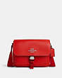 COACH®,SAC MESSAGER PACE,Cuir,Argent/Rouge Miami,Front View