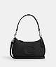 COACH®,TERI SHOULDER BAG,Leather,Medium,Silver/Black,Front View