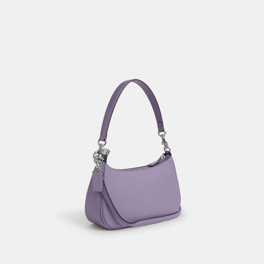 COACH®,TERI SHOULDER BAG,Cuir,Argent/Violet pâle,Angle View