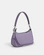 COACH®,TERI SHOULDER BAG,Leather,Medium,Silver/Light Violet,Angle View