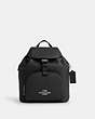 COACH®,PACE BACKPACK,Leather,Medium,Silver/Black,Front View