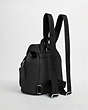 COACH®,PACE BACKPACK,Leather,Medium,Silver/Black,Angle View