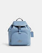COACH®,PACE BACKPACK,Leather,Medium,Silver/Cornflowr/Field Flora,Front View