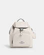 COACH®,PACE BACKPACK,Leather,Medium,Silver/Chalk,Front View