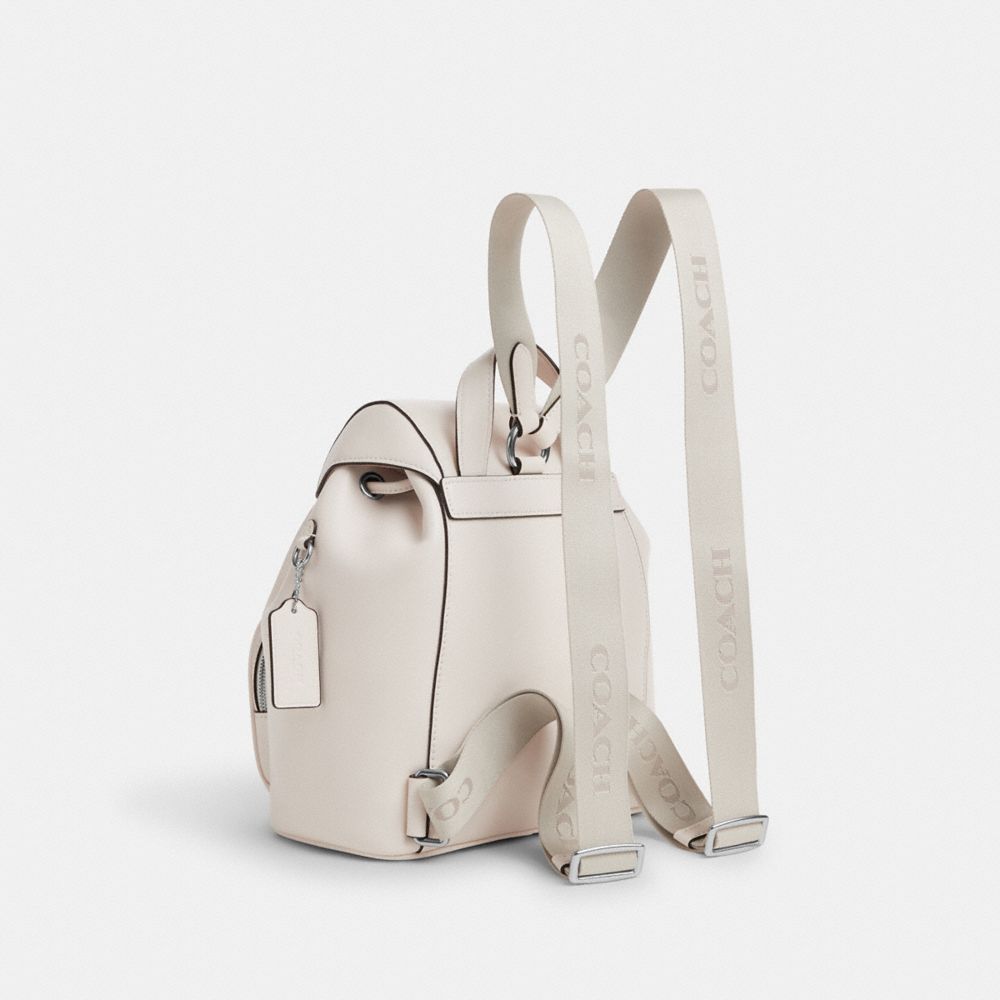 COACH®,PACE BACKPACK,Smooth Leather,Medium,Silver/Chalk,Angle View
