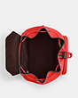 COACH®,PACE BACKPACK,Leather,Medium,Silver/Miami Red,Inside View,Top View