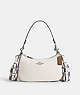 COACH®,TERI SHOULDER BAG WITH CHECKERBOARD PRINT,Leather,Medium,Silver/Light Violet/Chalk,Front View