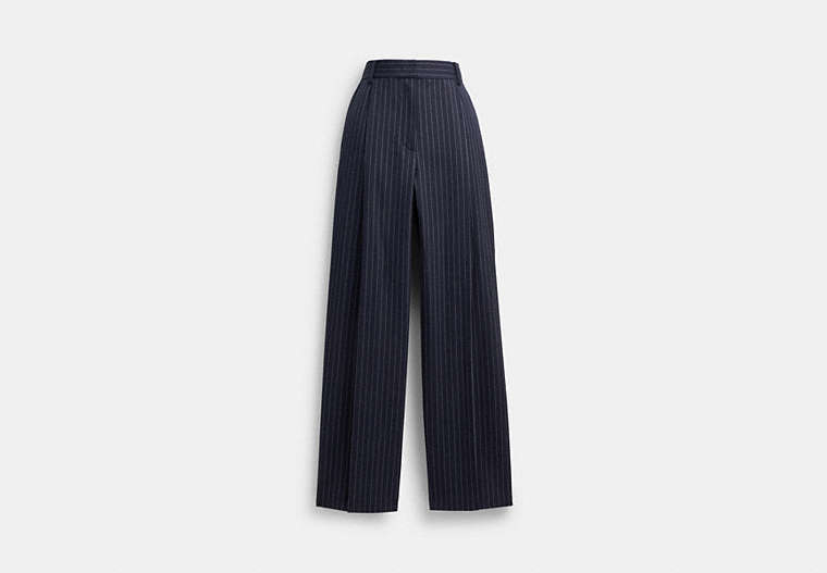 COACH®,WIDE LEG TROUSERS,Navy/White,Front View