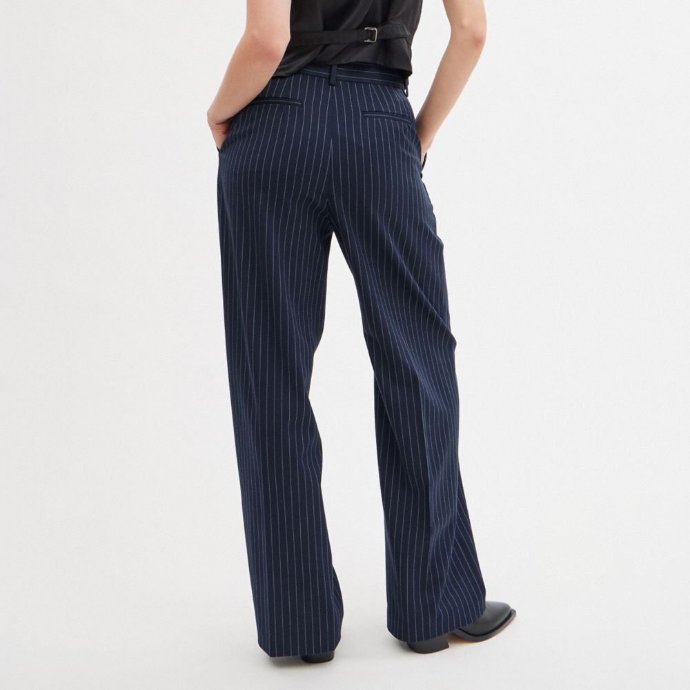 COACH®,WIDE LEG TROUSERS,Navy/White,Scale View